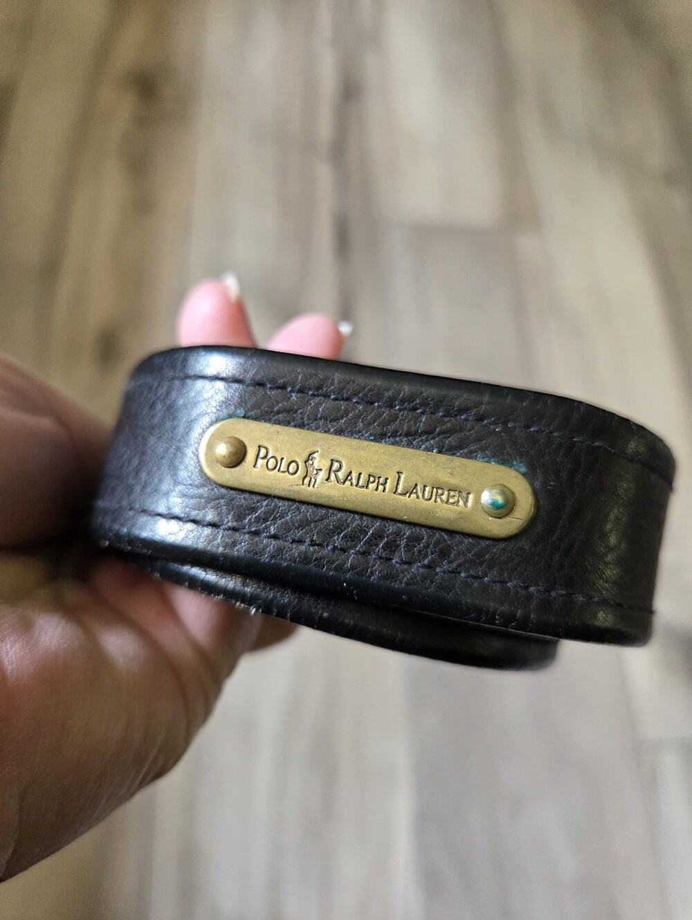 Polo Ralph Lauren Men's Leather Belt with Brass Buckle - Black